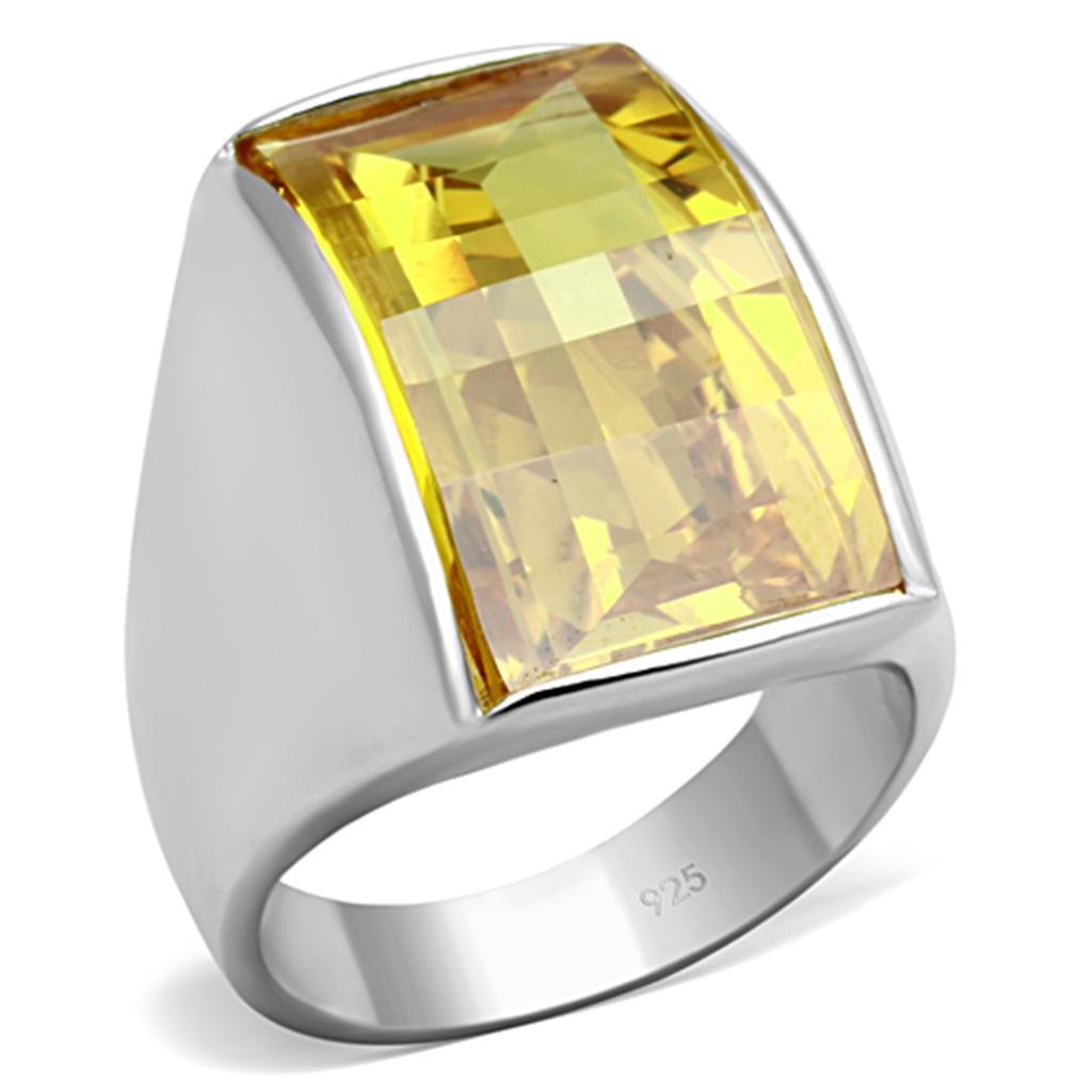 JCES693 Silver 925 Sterling Silver Ring with AAA Grade CZ  in Topaz